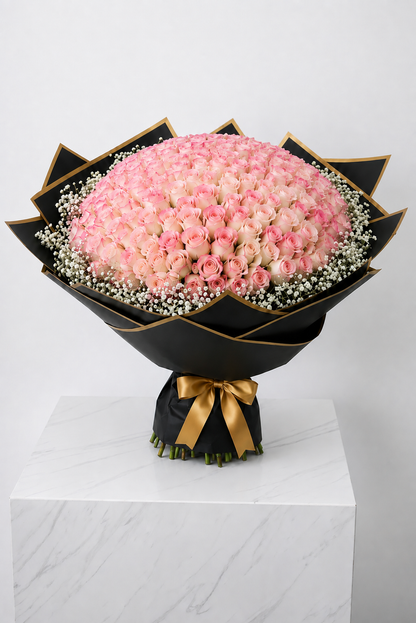 Assorted Size & Colour Rose Bouquets (with Baby's Breath)