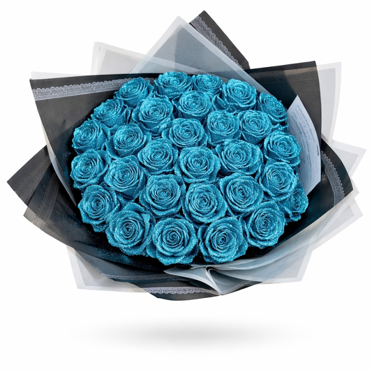 Glitter Rose Bouquet (assorted sizes and colour's) - Jihaans Flower Emporium