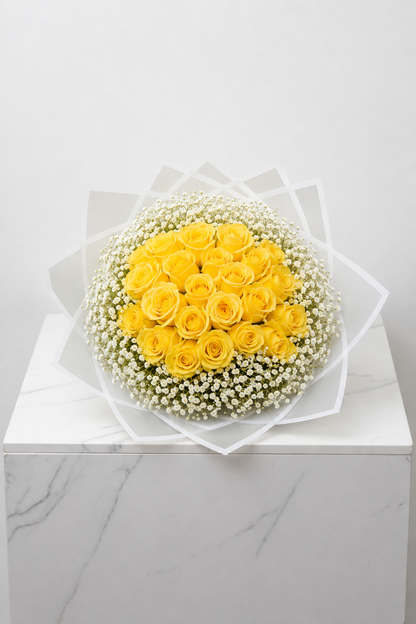 Assorted Size & Colour Rose Bouquets (with Baby's Breath)