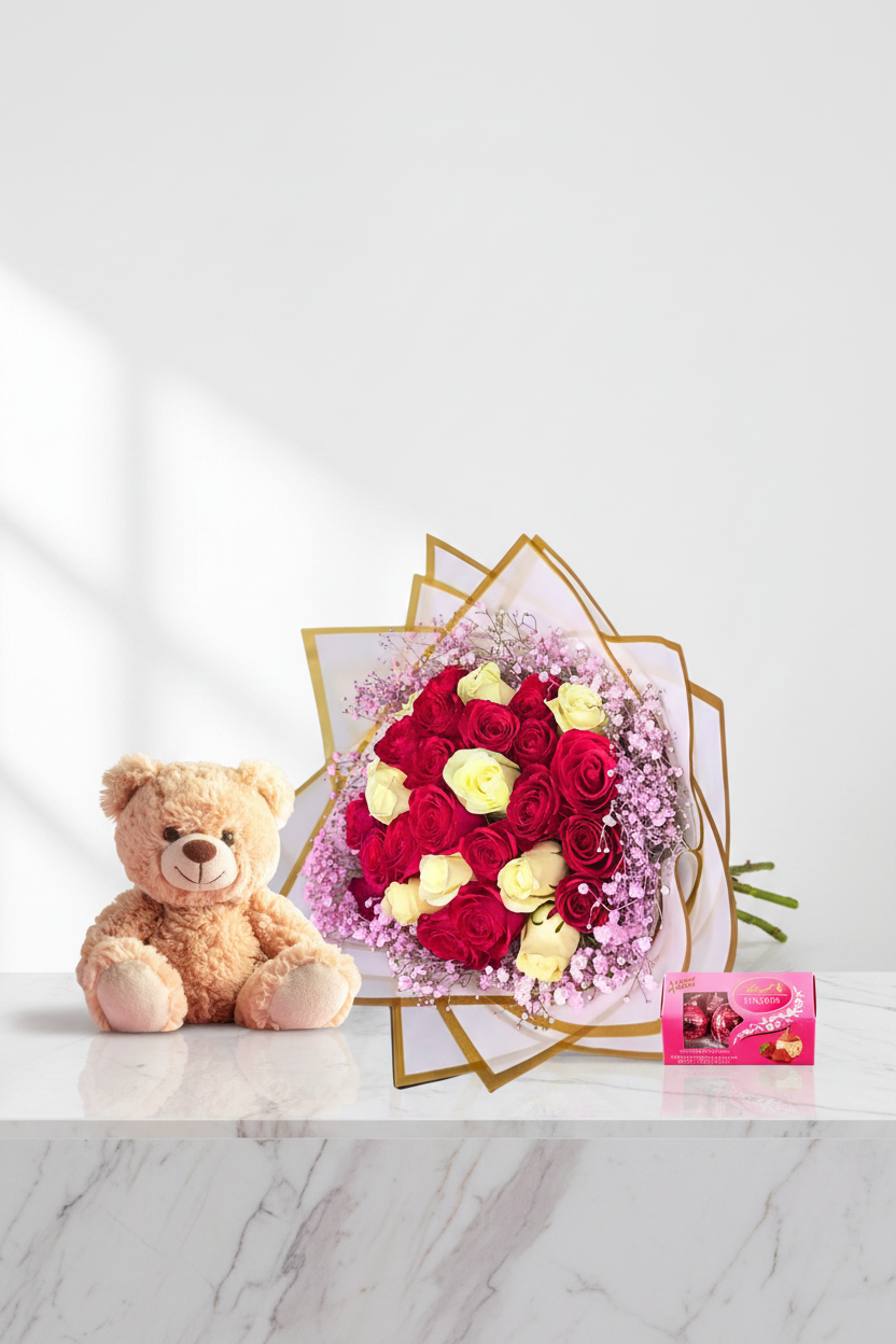 Colorful bouquet of mixed flowers from Jihaans Flower Emporium, arranged as The Sweetheart surprise gift.