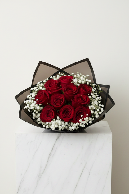 Assorted Size & Colour Rose Bouquets (with Baby's Breath)