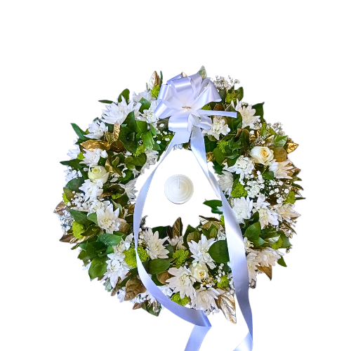 (Copy) White Remembrance Candle Wreath - Large
