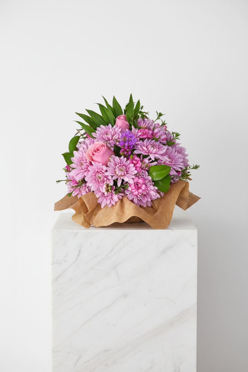A bouquet of colorful flowers with petals and greenery, arranged in a delicate "A Touch of Love and Petals" Posie by My Store.