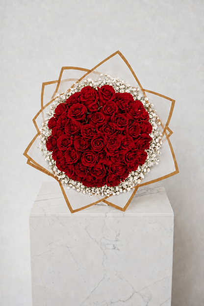 Assorted Size & Colour Rose Bouquets (with Baby's Breath)