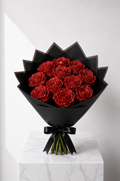 Glitter Rose Bouquet (Assorted sizes & colour's)